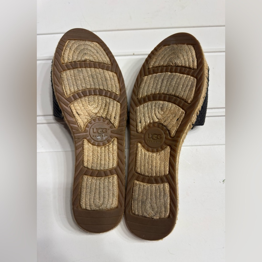 UGG Australia Women’s Sz 7 Exotic Jute Espadrille Black Cherry 1011192 Sandals - Picture 5 of 6